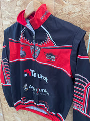 Vintage WindTex Cycling Jacket Men's Red Black Full Zip Jersey Bike Sportswear