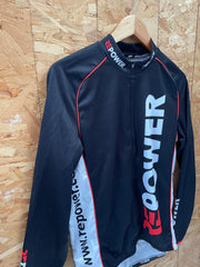 RePower Long Sleeve Cycling Jersey Men's L Black Red White Full Zip Athletic