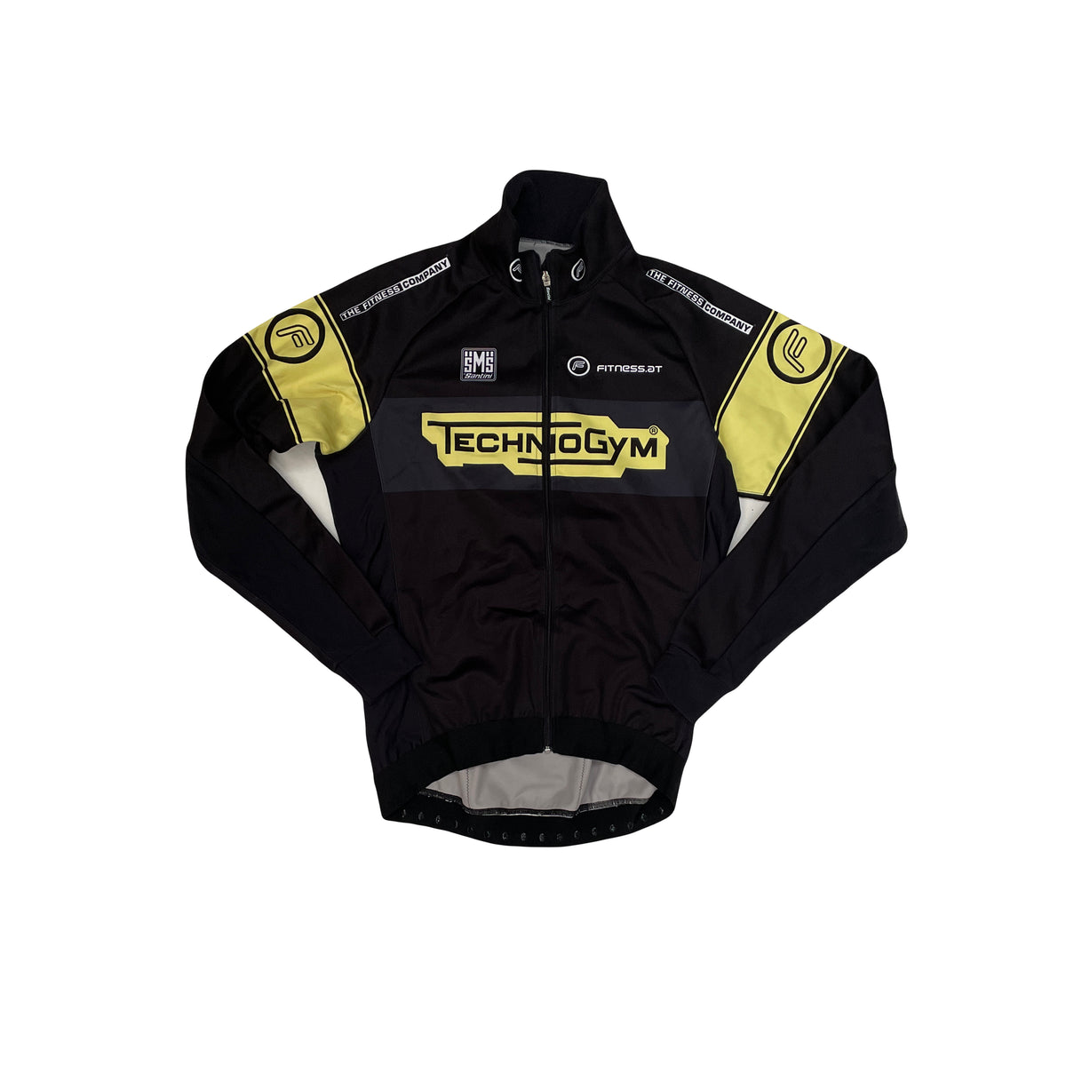 Vintage Cycling Jersey Jacket Long Sleeve Black Yellow M by SMS Santini