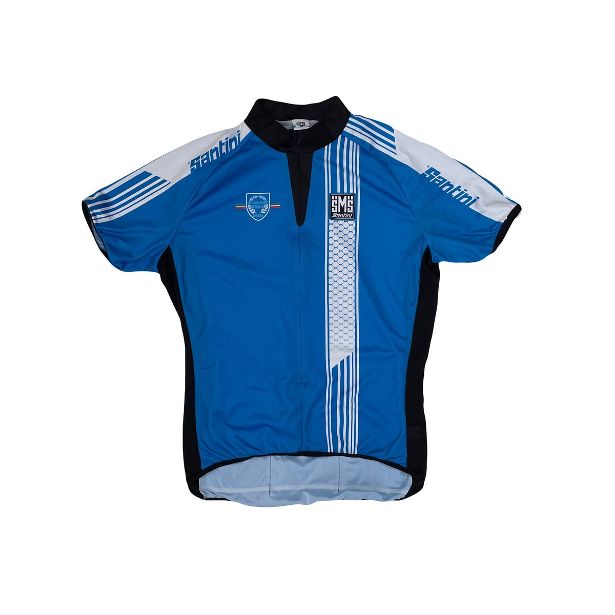 Santini SMS Cycling Jersey Short Sleeve Blue White Black XL Men's