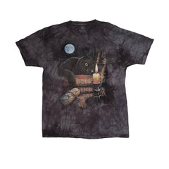 Vintage The Mountain Black Cat Witch Books Moon Candle Tie Dye T-Shirt Size 2XL
