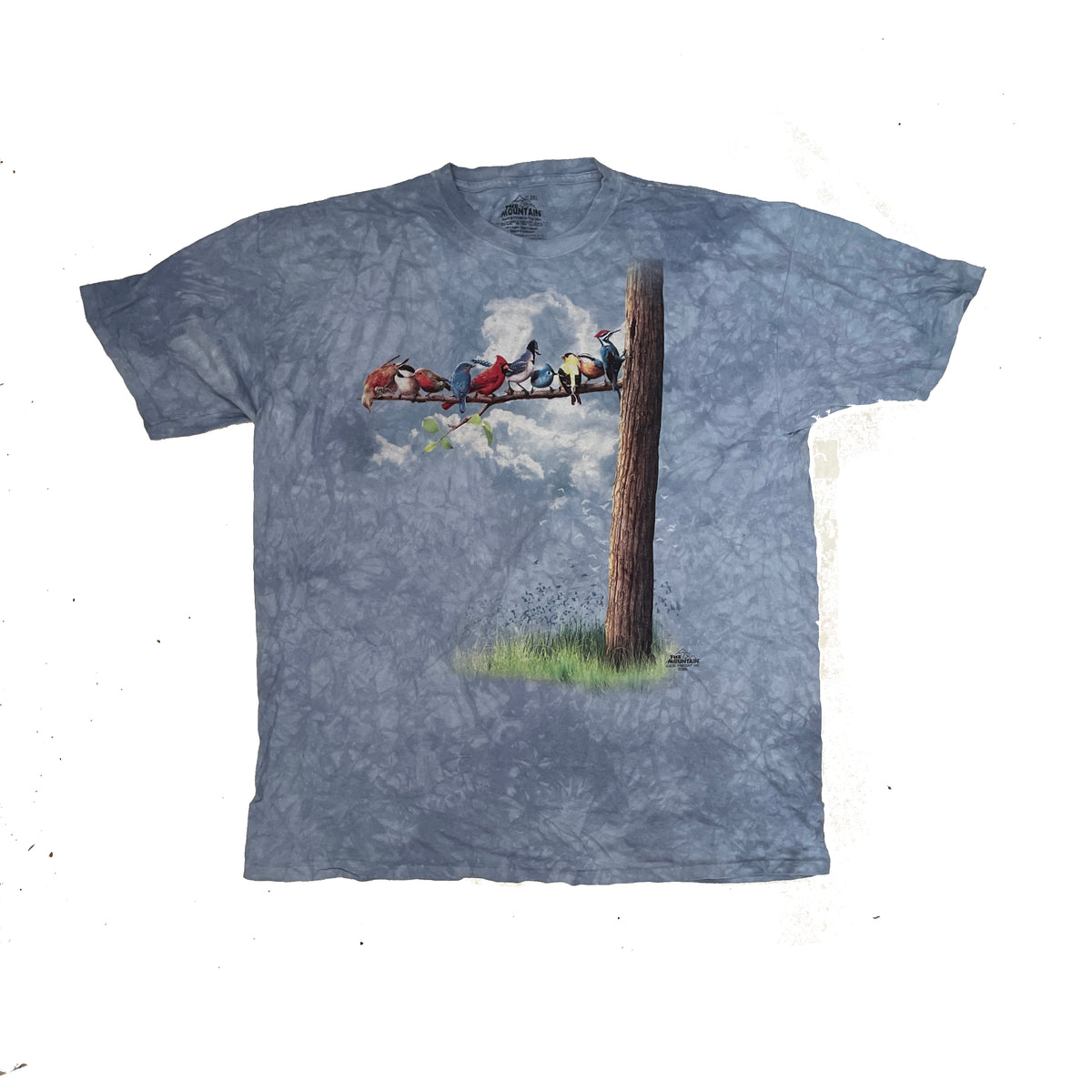 The Mountain Tie-Dye Long Sleeve T-Shirt "Birds on a Branch" Graphic Print Size 3XL