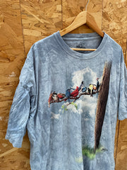 The Mountain Tie-Dye Long Sleeve T-Shirt "Birds on a Branch" Graphic Print Size 3XL