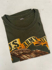 Vintage US Army 1775 Eagle Flag T-Shirt Men's Green Size XL Used