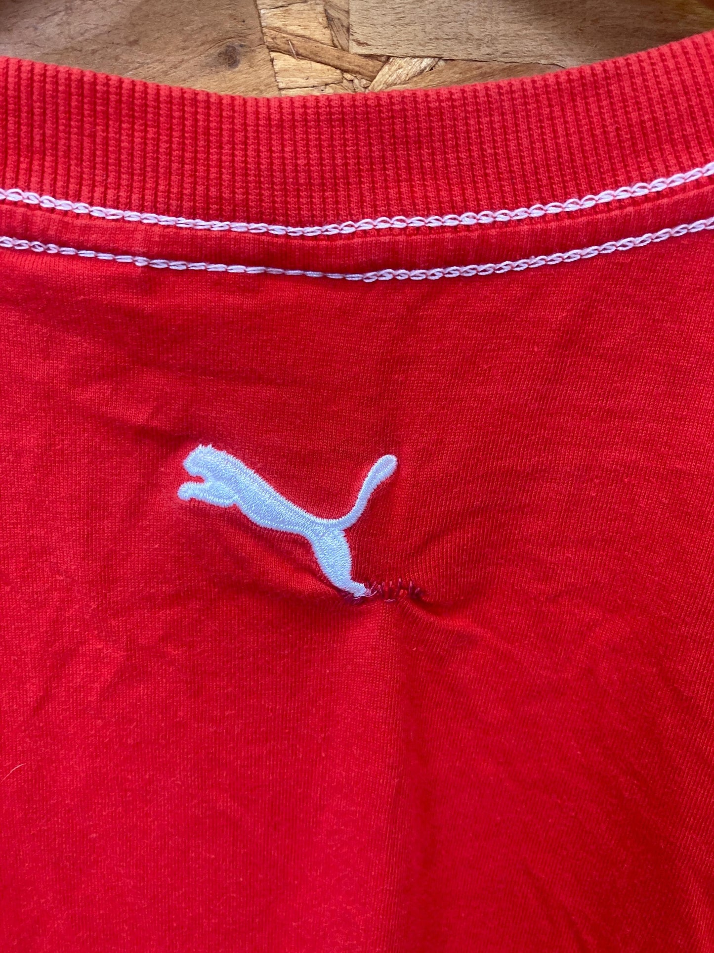 Vintage Y2K Puma ladies red spell out t shirt size medium