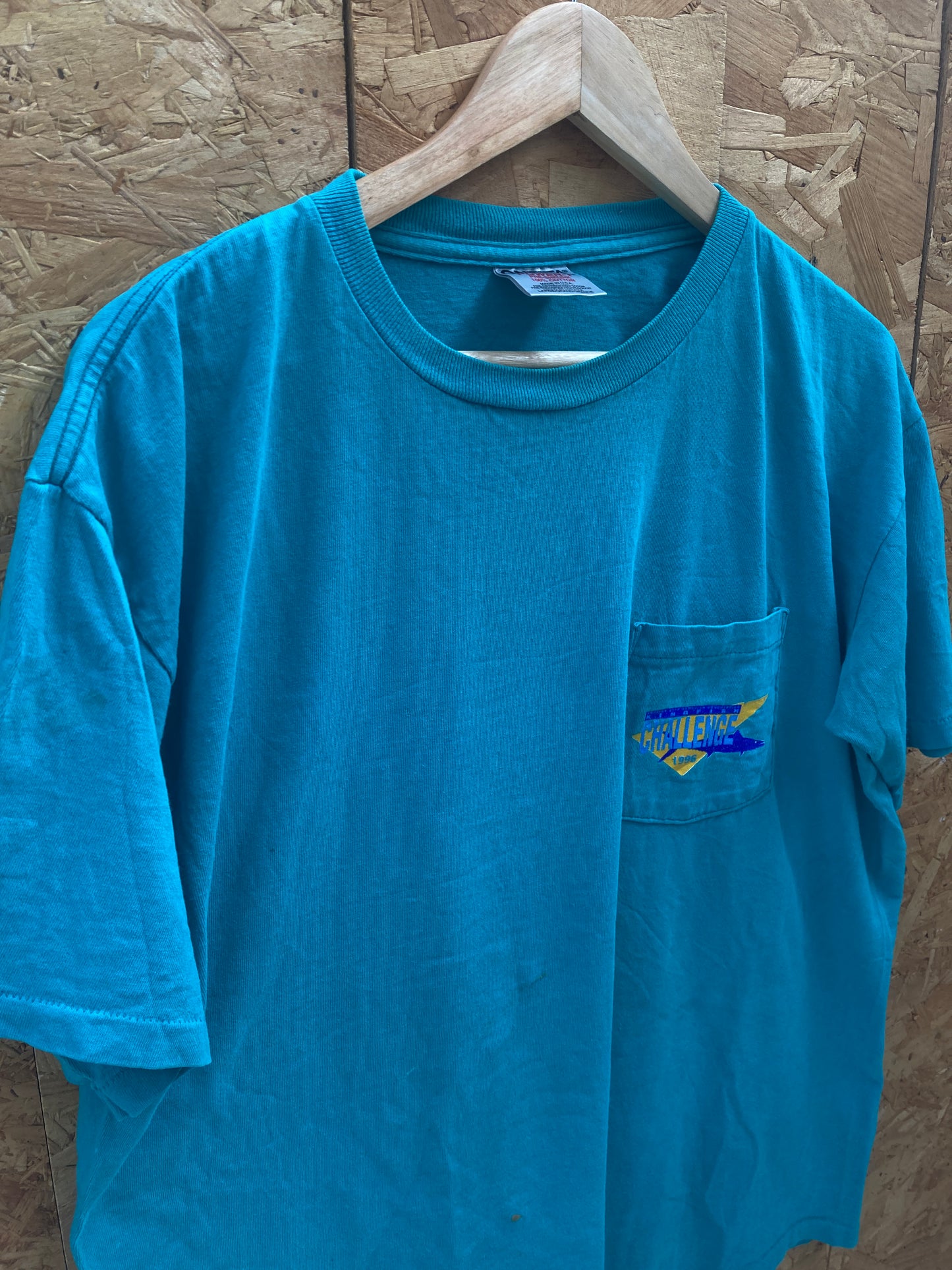 Vintage 96 Kingfish Challenge thrashed fishing single stitch t-shirt size large