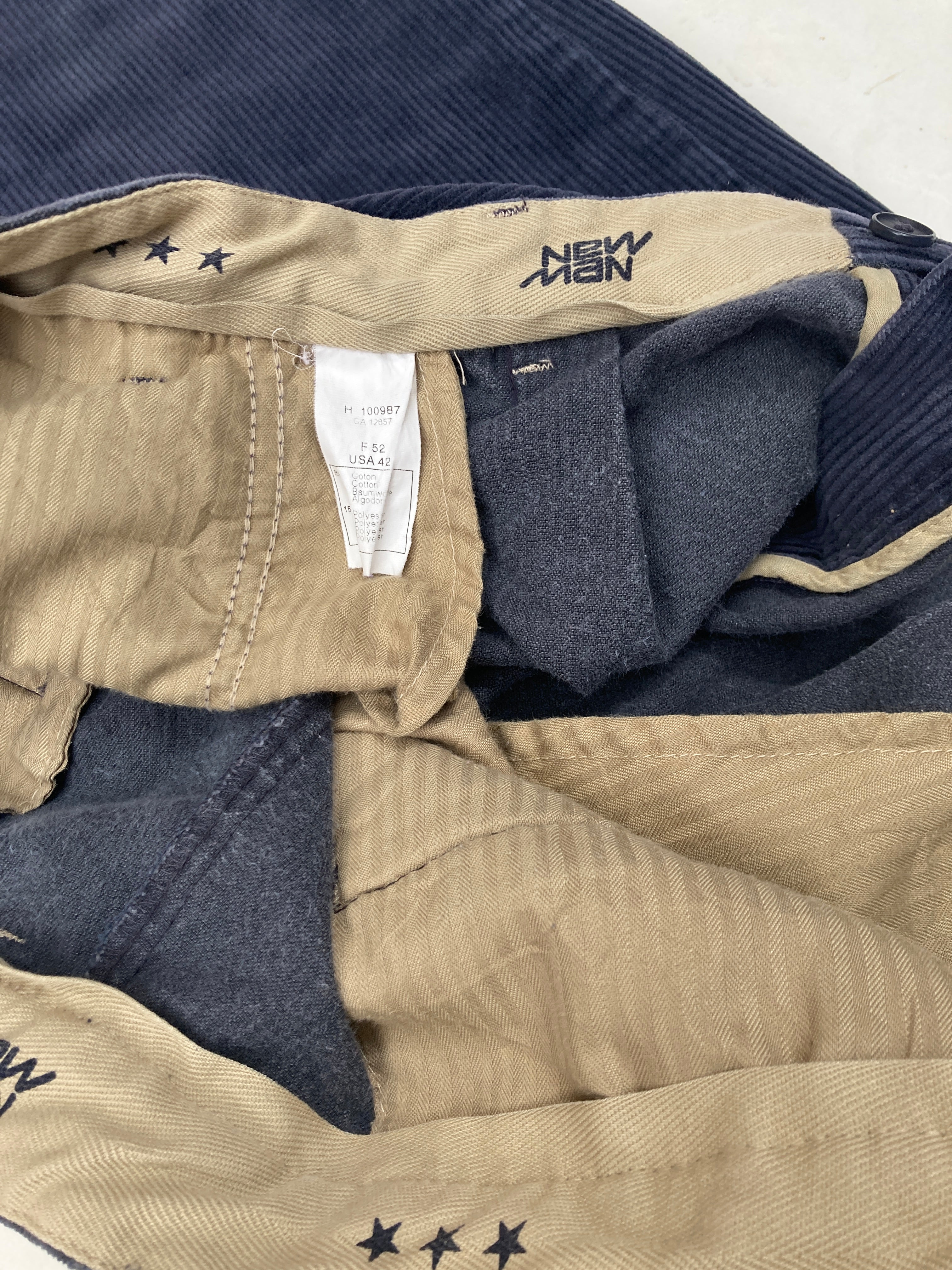Vintage 90s navy blue muted corduroys trousers size W39 L34 by NewMan