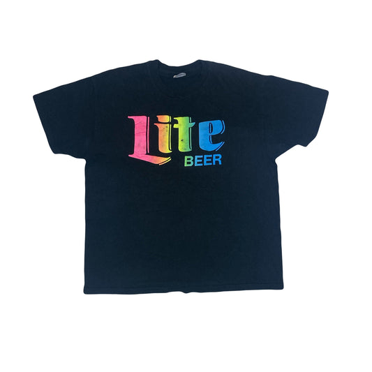 Vintage 90s Lite beer USA souvenir black t shirt size XL by Hanes