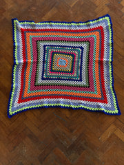 Handmade Crochet Granny Square Blanket Throw - Colorful Boho Vibe