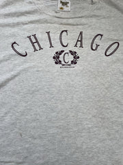 Vintage 90s Single Stitch Chicago Graphic T-Shirt Size L Light Gray