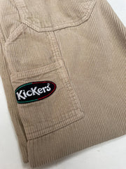 Vintage 90s Kickers light beige jumbo relaxed corduroy trousers carpenter pants W32” L30”