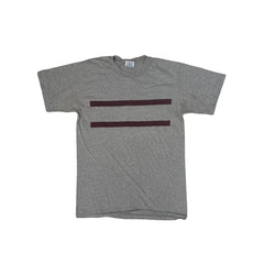 Vintage 90s Single Stitch Eagle USA Grey Double Stripe T-Shirt Size M