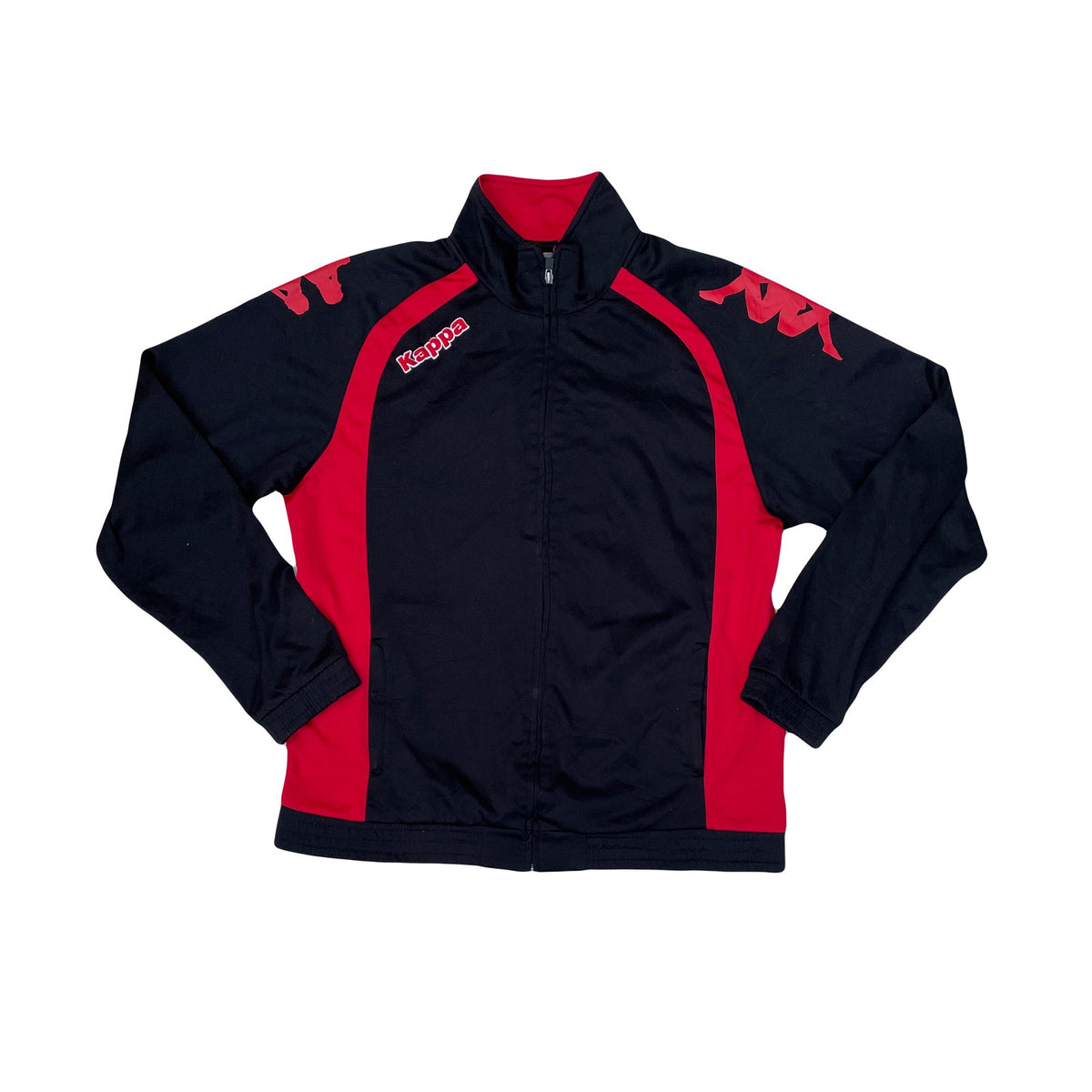 Kappa Track Jacket Red Black Logo Zip Up Sportswear Men's Large