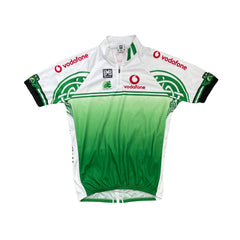Vintage Santini Vodafone Ireland Cycling Jersey XXL White Green Short Sleeve