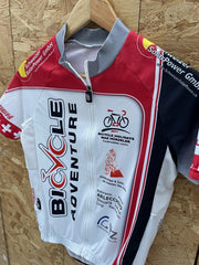 Bike Adventure Cycling Jersey Short Sleeve Adventure Red White Swiss Size S