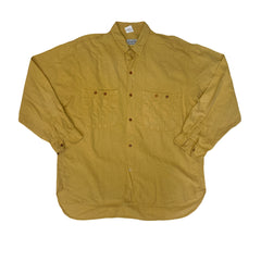 Vintage 90s mustard yellow utilitarian long sleeve shirt size M by John F Gee