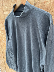 L.L.Bean Men's Mock Neck Long Sleeve Shirt L Grey Loose Fit Cotton Blend