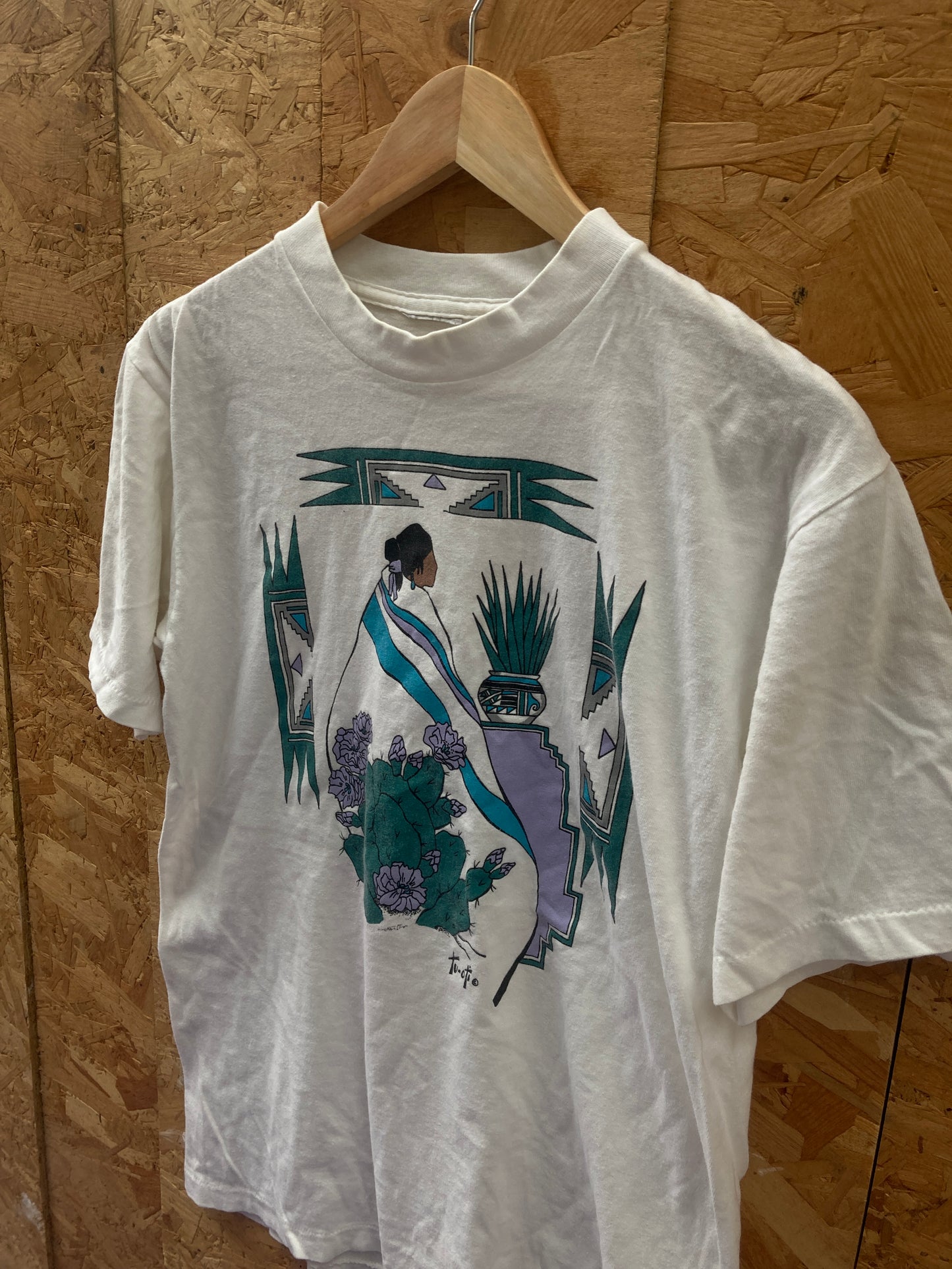 Vintage 90s Native American elder Aztec souvenir single stitch t-shirt size M