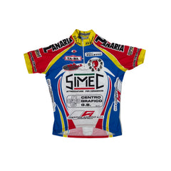 Vintage Anna Neri Cycling Jersey Simec Panaria Red Blue Yellow L'Eroica Size S