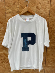 Vintage Single Stitch Hanes Knights P Graphic T-Shirt White Size XL