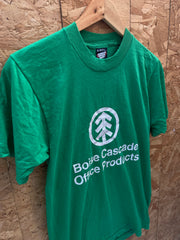 Vintage 80s Boise cascade quirky green single stitch t-shirt size small