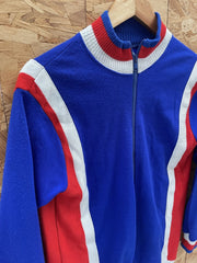 Vintage 70s Track Jacket Blue Red White Athletic Men's M