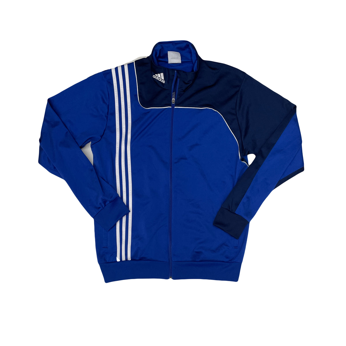 Adidas Track Jacket Blue White 3-Stripes Full Zip Men's Size M