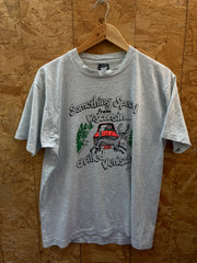 Vintage 90s funny Wisconsin souvenir qurky single stitch grey t-shirt size large