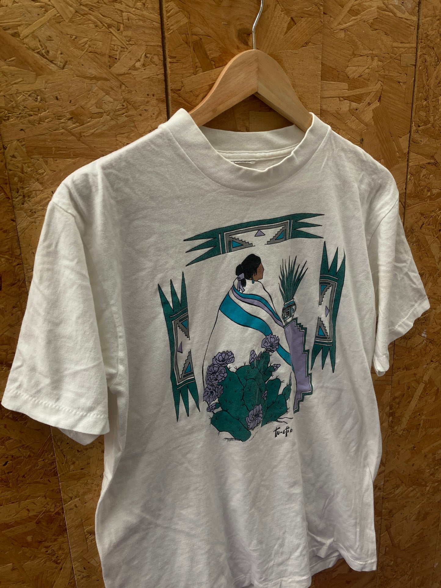 Vintage 90s Native American elder Aztec souvenir single stitch t-shirt size M