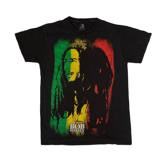 Vintage Y2K Bob Marley souvenir black green yellow t-shirt size small by Zion