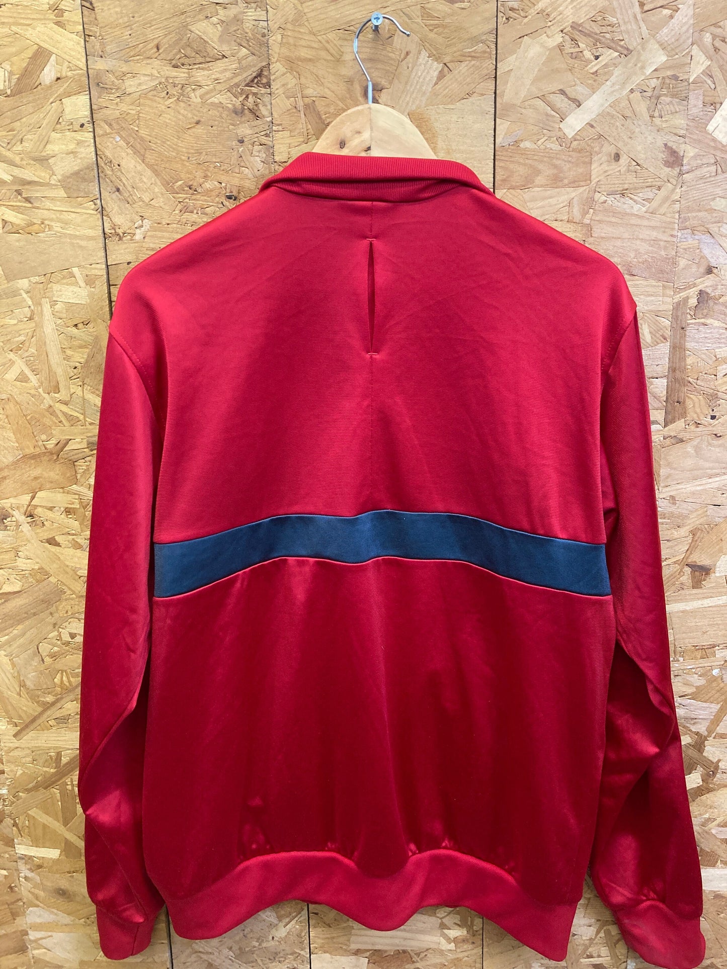 Vintage 90s Adidas red and grey panels stripes zip track top size 42/44 large