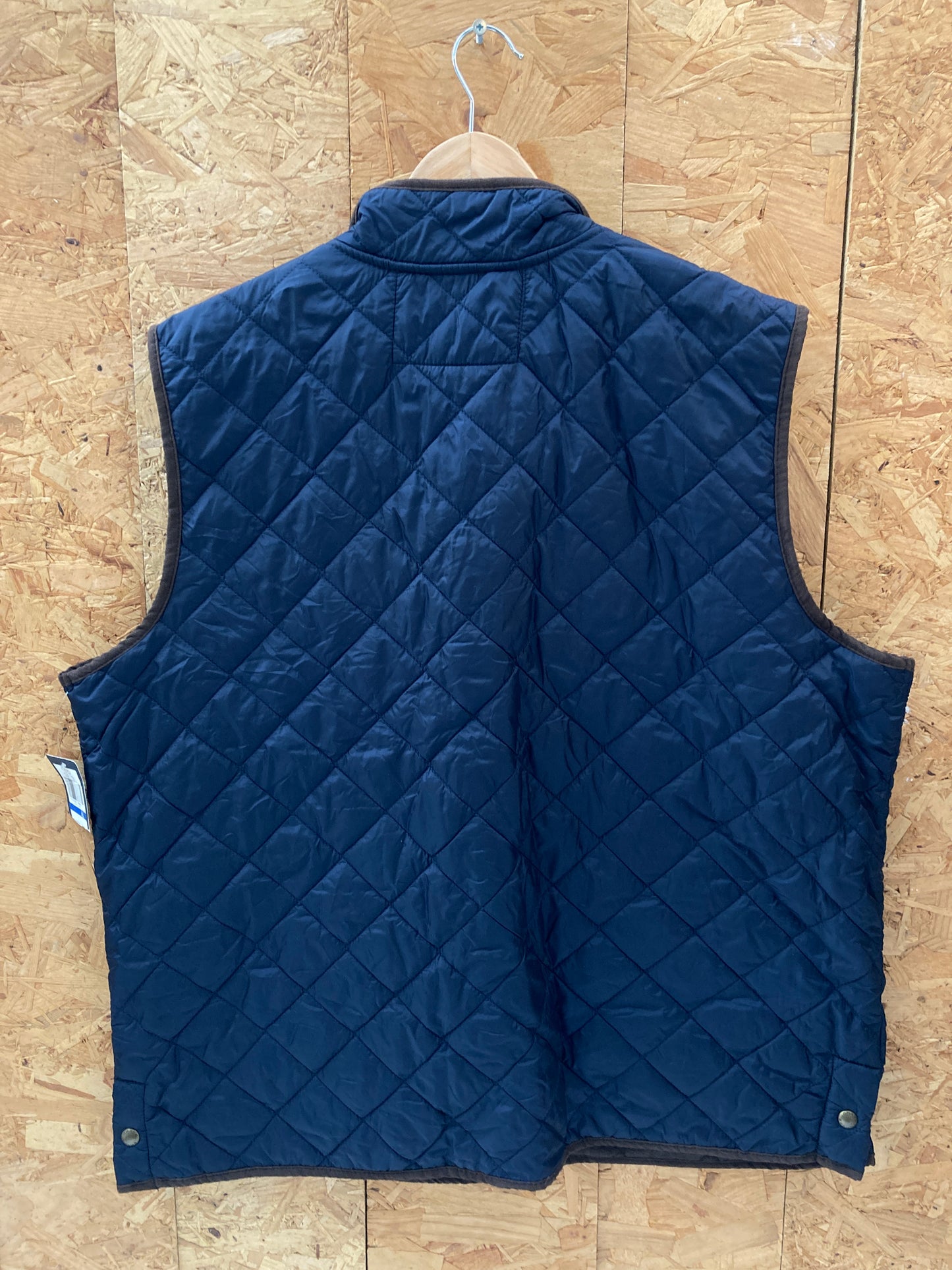 Vintage Y2K Chaps Ralph Lauren quilted fleece lined blue vest gilet size XL