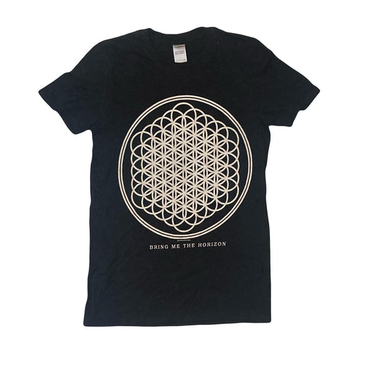 Music merch band t shirt Bring me the horizon mandala uk 00s rock indie band size small