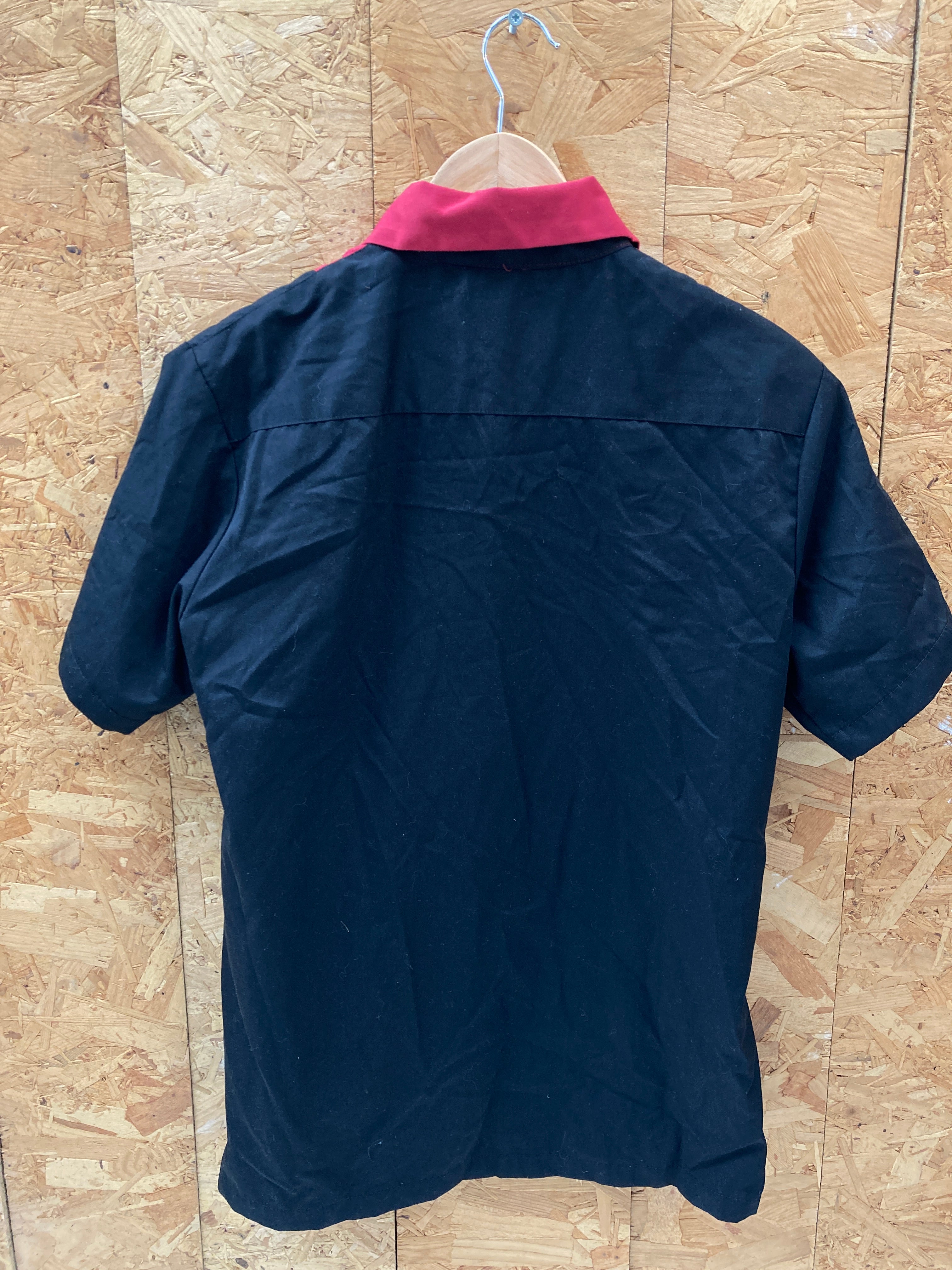 Vintage 90s black red short sleeve rockerbilly shirt size small by Rumble 59