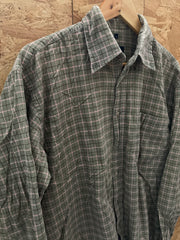 Vintage 90s green corduroy check long sleeve shirt size medium by Giorgio
