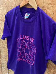 Vintage 93 class of Merrymount souvenir single stitch purple t-shirt size large