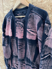 Vintage L.L.Bean XL Bleached Tie-Dye Sweatshirt Pullover Black Pink Men's