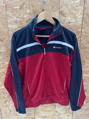 Champion Track Jacket Red Navy White Athletic Full Zip Mens Size M