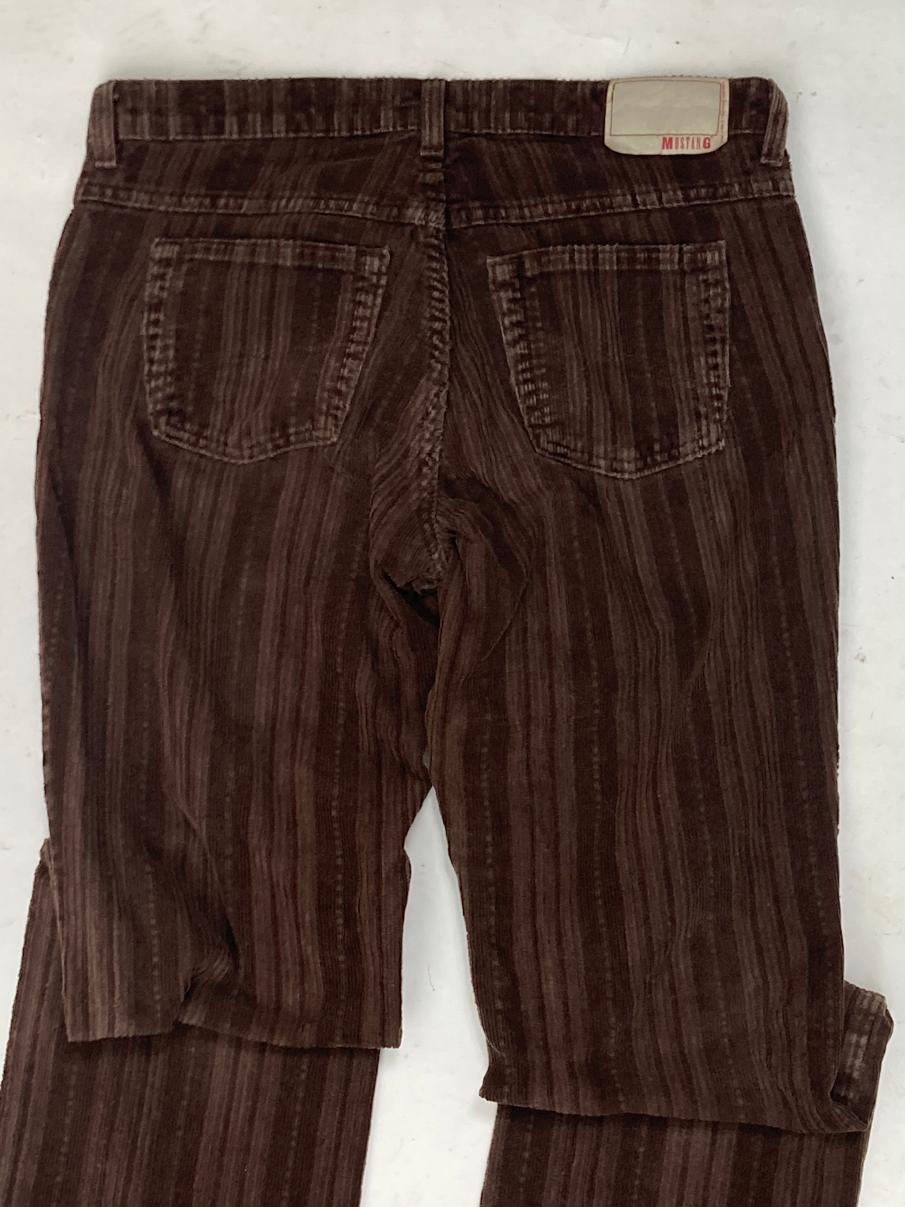 Vintage Y2K Mustang womens brown ribbed bootcut corduroy trousers size W29" L34"