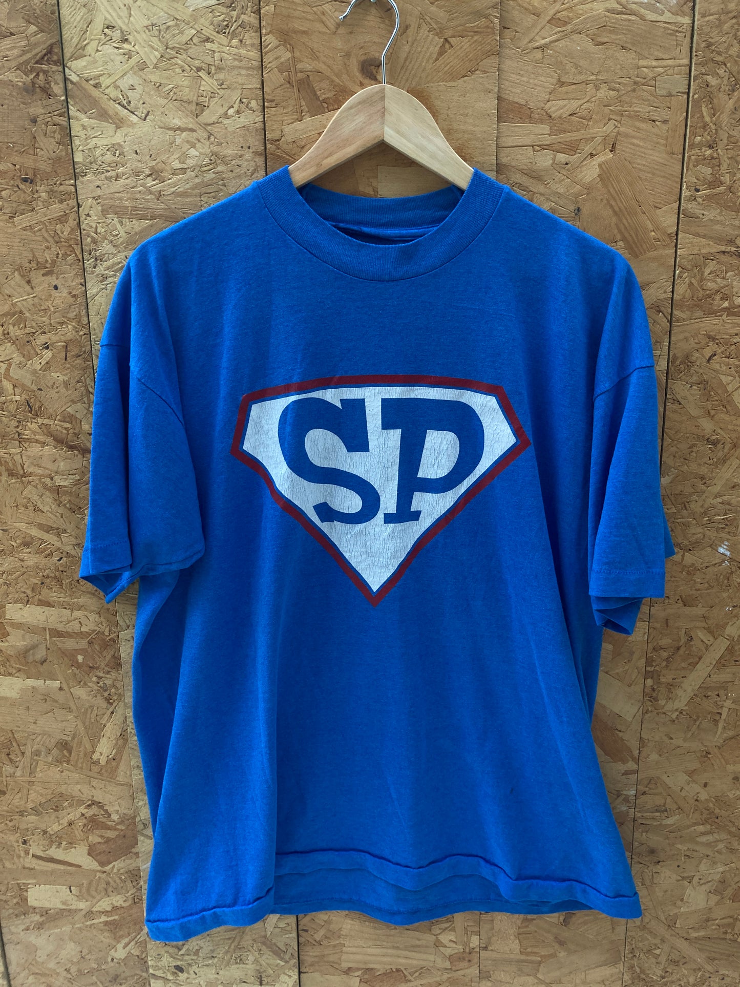 Vintage 90s Super Pal Ice blue & red single stitch souvenir t-shirt size large