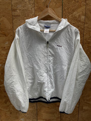 Vintage Y2K Reebok white shell track windbreaker jacket size medium