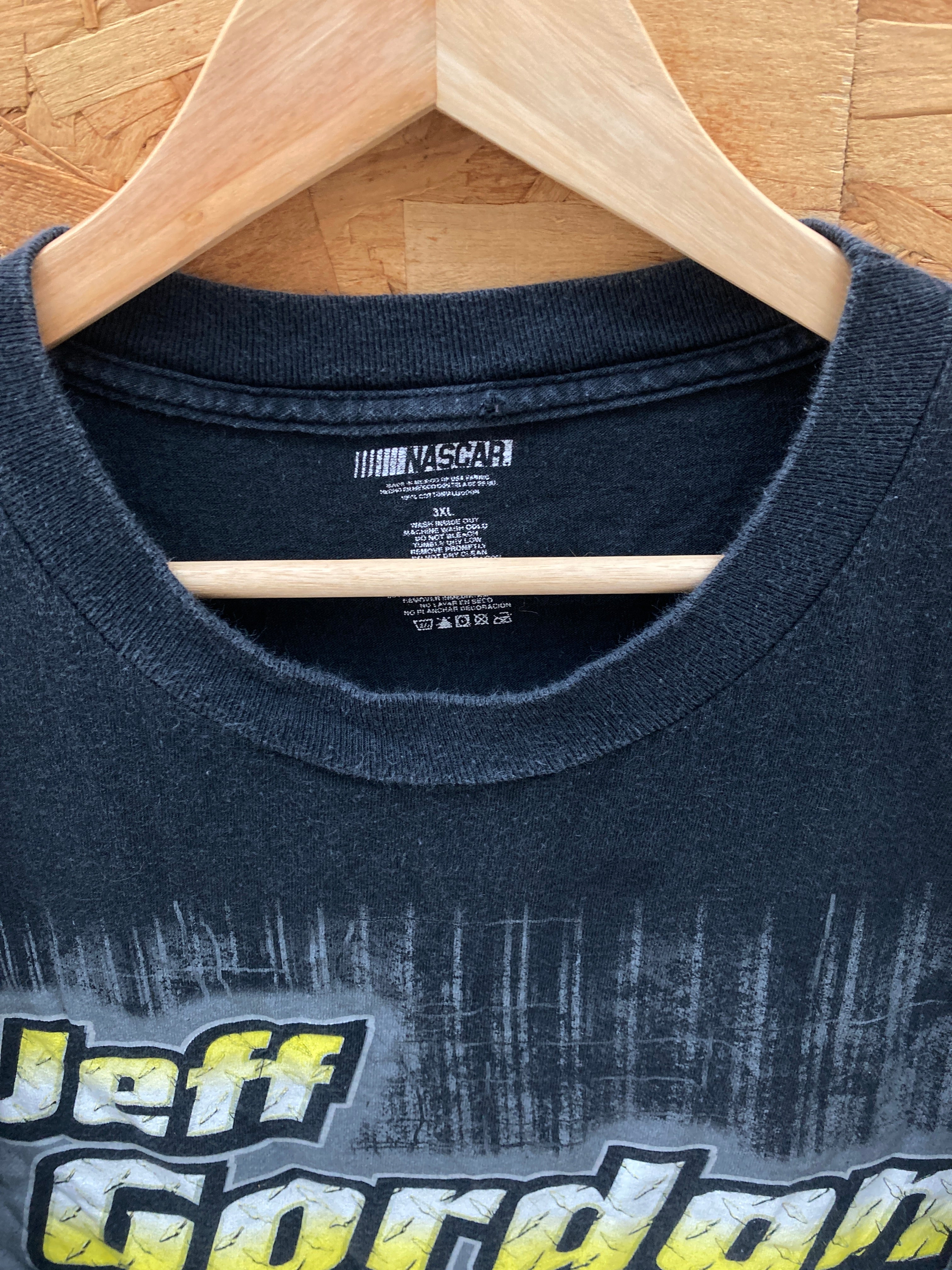 Vintage Y2K Jeff Gordon Chevy Impala NASCAR double print black t-shirt size XXXL