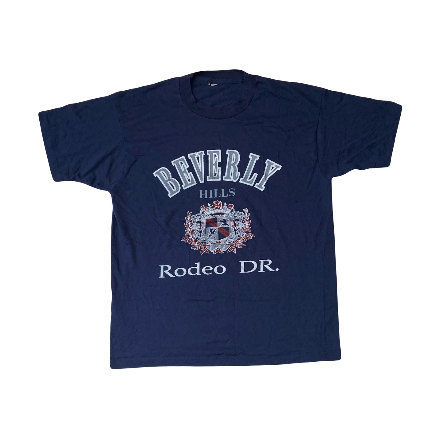 Vintage 90s Rodeo Drive Beverly Hills navy blue single stitch t-shirt size XL