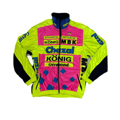 Vintage Giessegi Cycling Jacket Men's L Neon Yellow Pink Chazal MBK