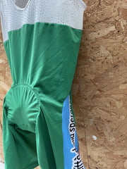Vintage Mstina Cittadellasperanza Cycling Bib Shorts Green White Blue Size 7/XXL