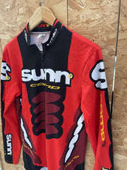 Vintage Sunn Comp Cycling Jersey Long Sleeve Red Black Men's Size M