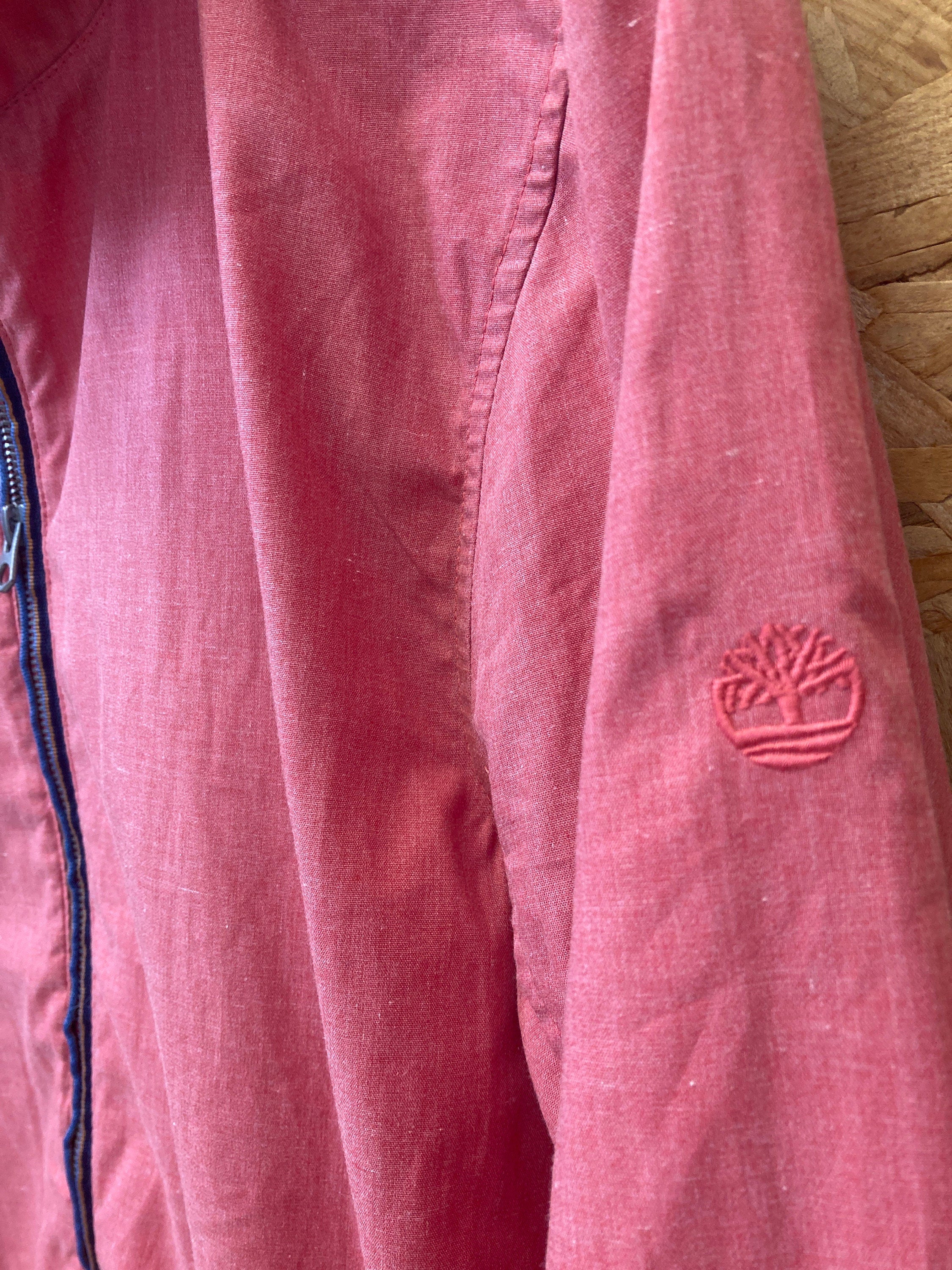 Vintage Y2K Timberland salmon coral light red cotton linen summer jacket size large