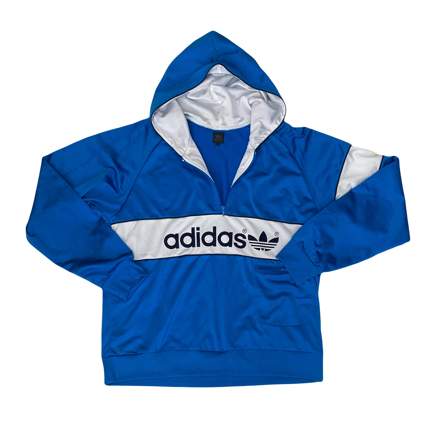 Vintage Y2K blue white spellout quarter zip hoodie size XL by Adidas