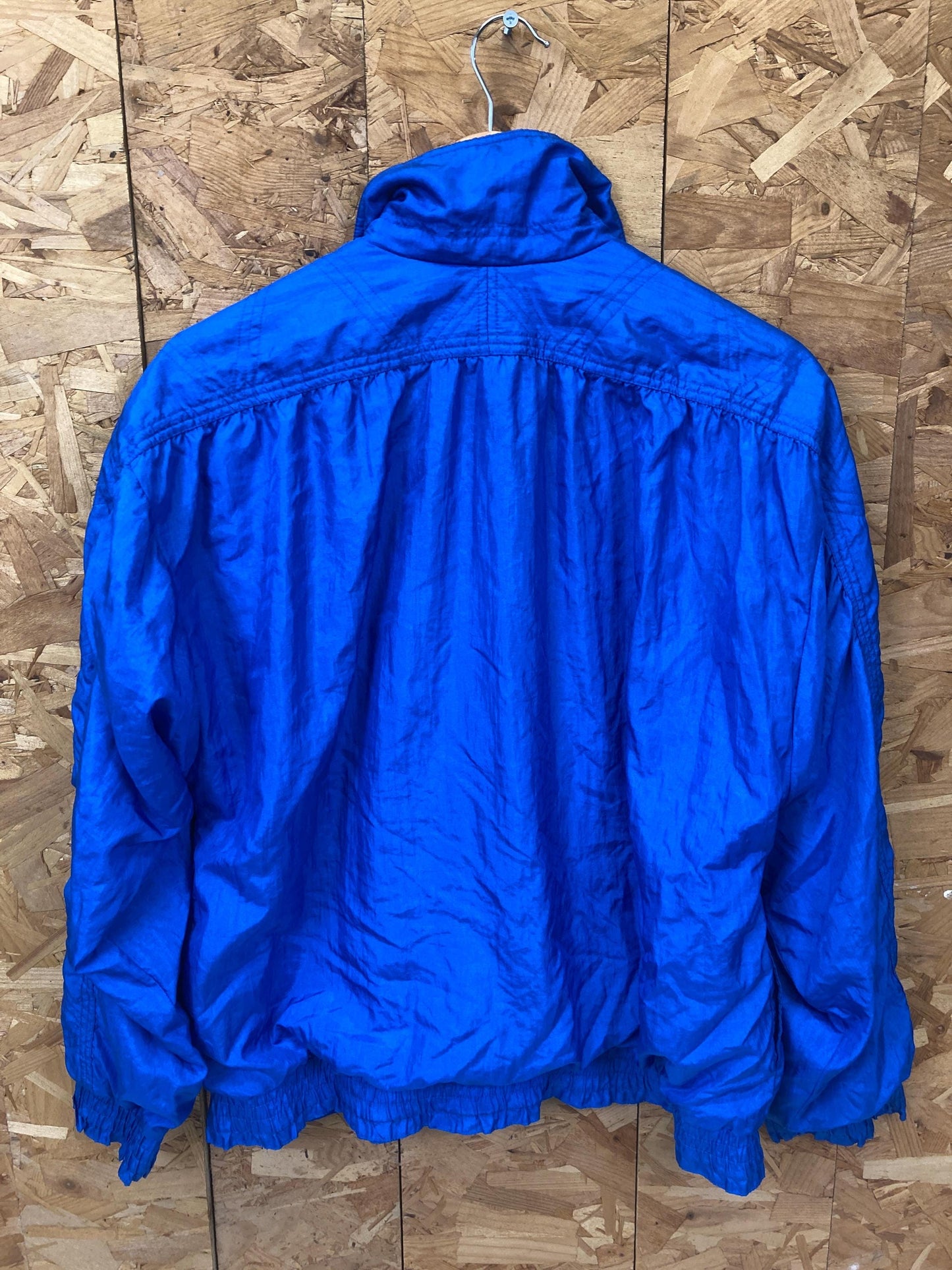 Vintage 80s blue shell track ski jacket windbreaker size medium by Bocoo