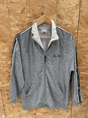Champion Grey Full Zip Track Jacket Logo Tape Size XL